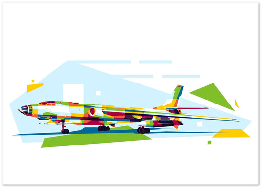 TU-16 Badger in WPAP Illustration - @lintank_popart