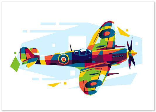 Spitfire in WPAP Illustration - @lintank_popart
