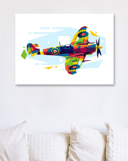 Spitfire in WPAP Illustration - @lintank_popart