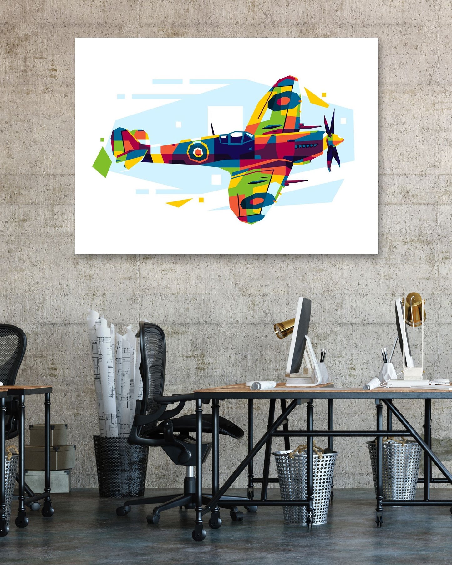 Spitfire in WPAP Illustration - @lintank_popart