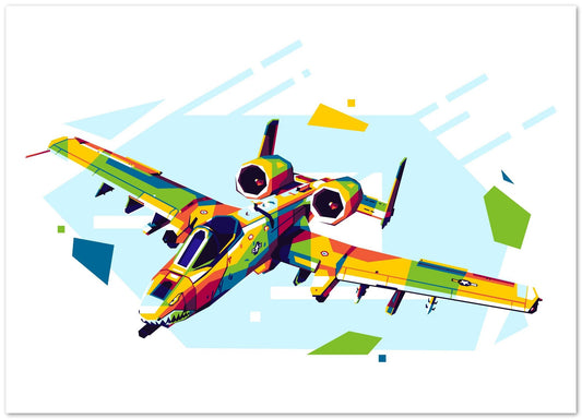 A-10 Warthog in WPAP Illustration - @lintank_popart