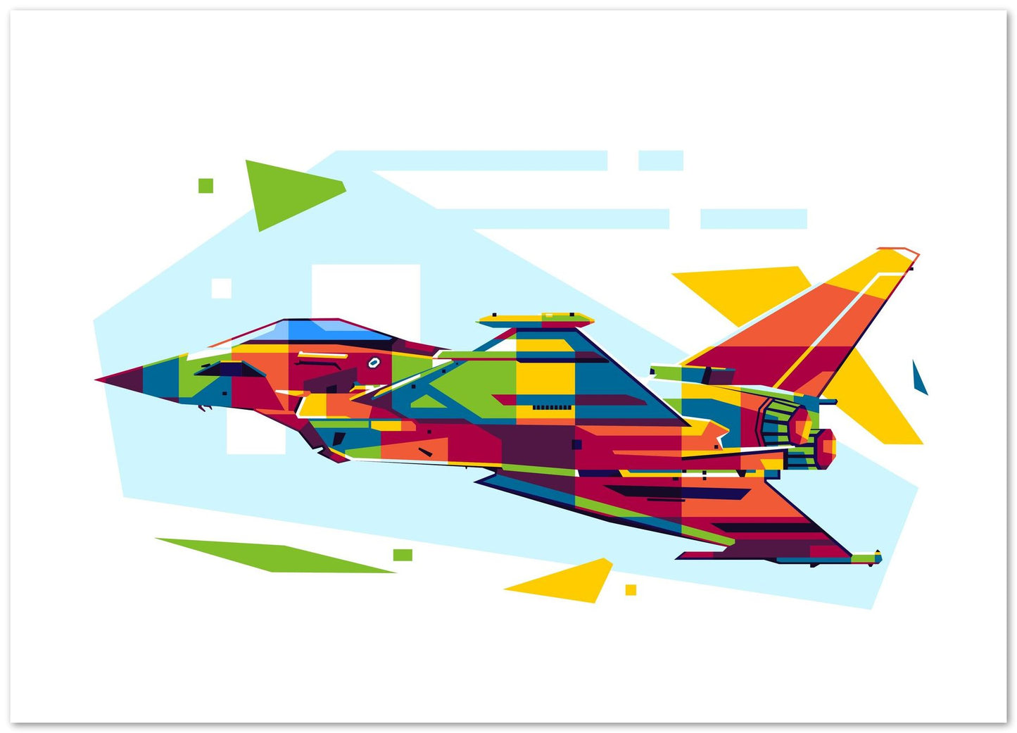 Eurofighter Typhoon in WPAP Illustration - @lintank_popart