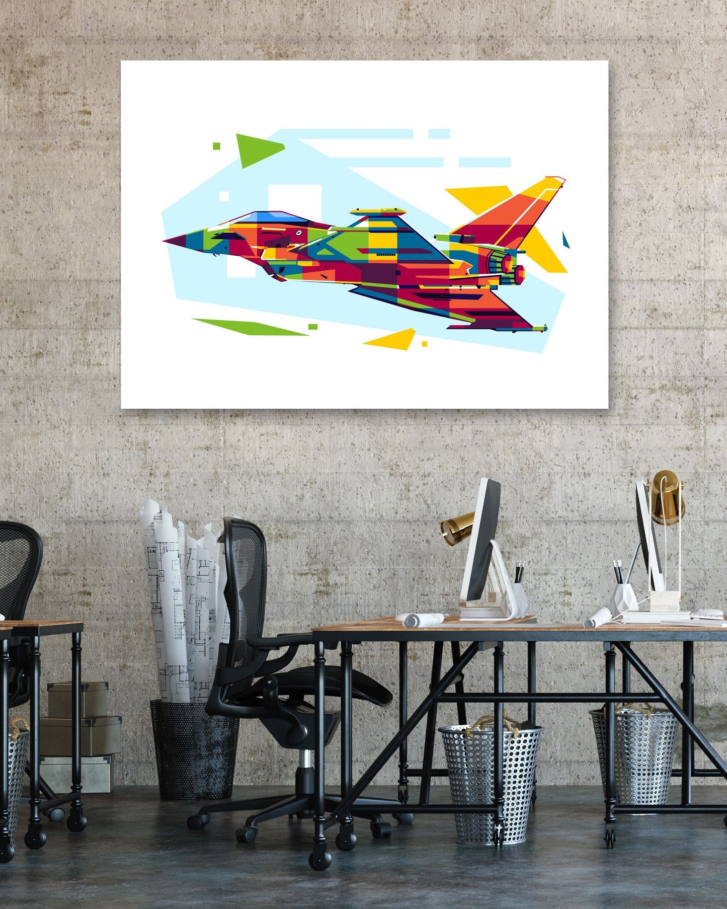 Eurofighter Typhoon in WPAP Illustration - @lintank_popart