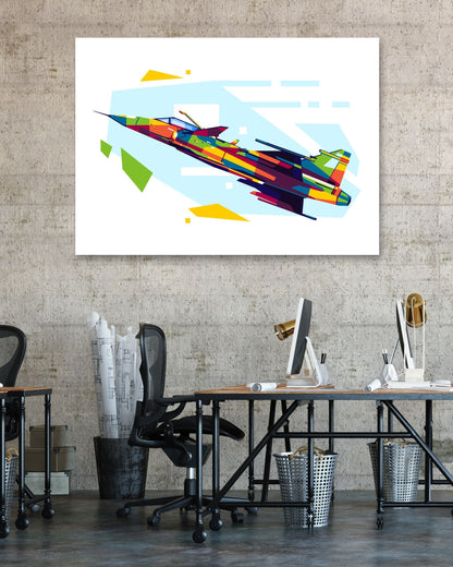 JAS 39 Gripen in WPAP Illustration - @lintank_popart