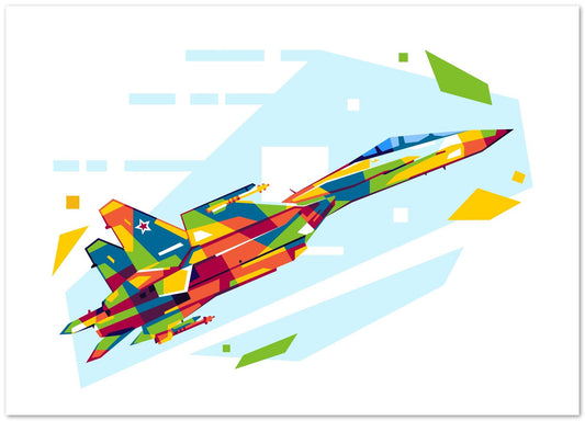 SU-35 in WPAP Illustration - @lintank_popart