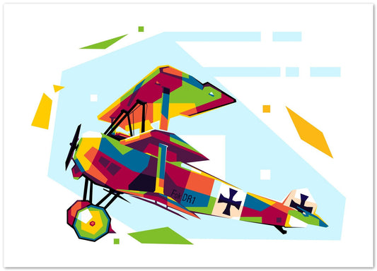 Fokker Dr.I in WPAP Illustration - @lintank_popart