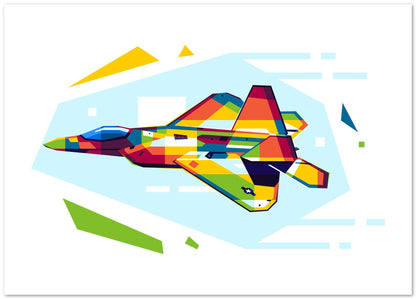 F-22 Raptor in WPAP Illustration - @lintank_popart