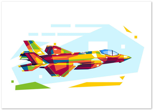 F-35 Lightning II Side View in WPAP Illustration - @lintank_popart