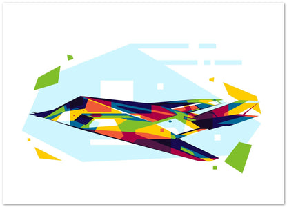 F-117 Nighthawk in WPAP Illustration - @lintank_popart