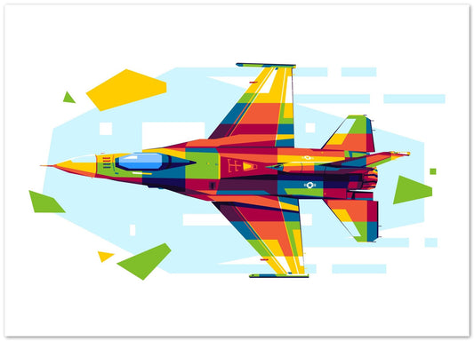 F-16 Atraction in WPAP Illustration - @lintank_popart
