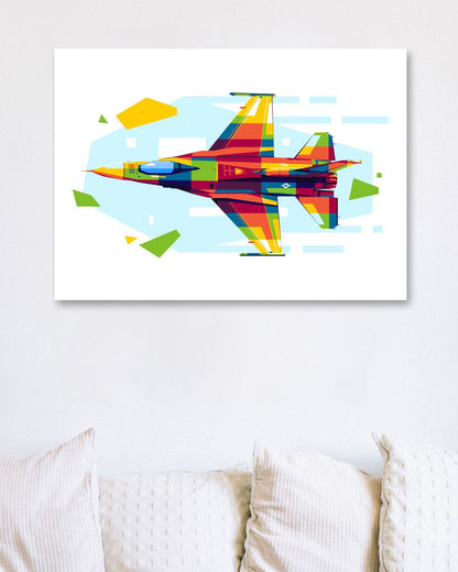 F-16 Atraction in WPAP Illustration - @lintank_popart