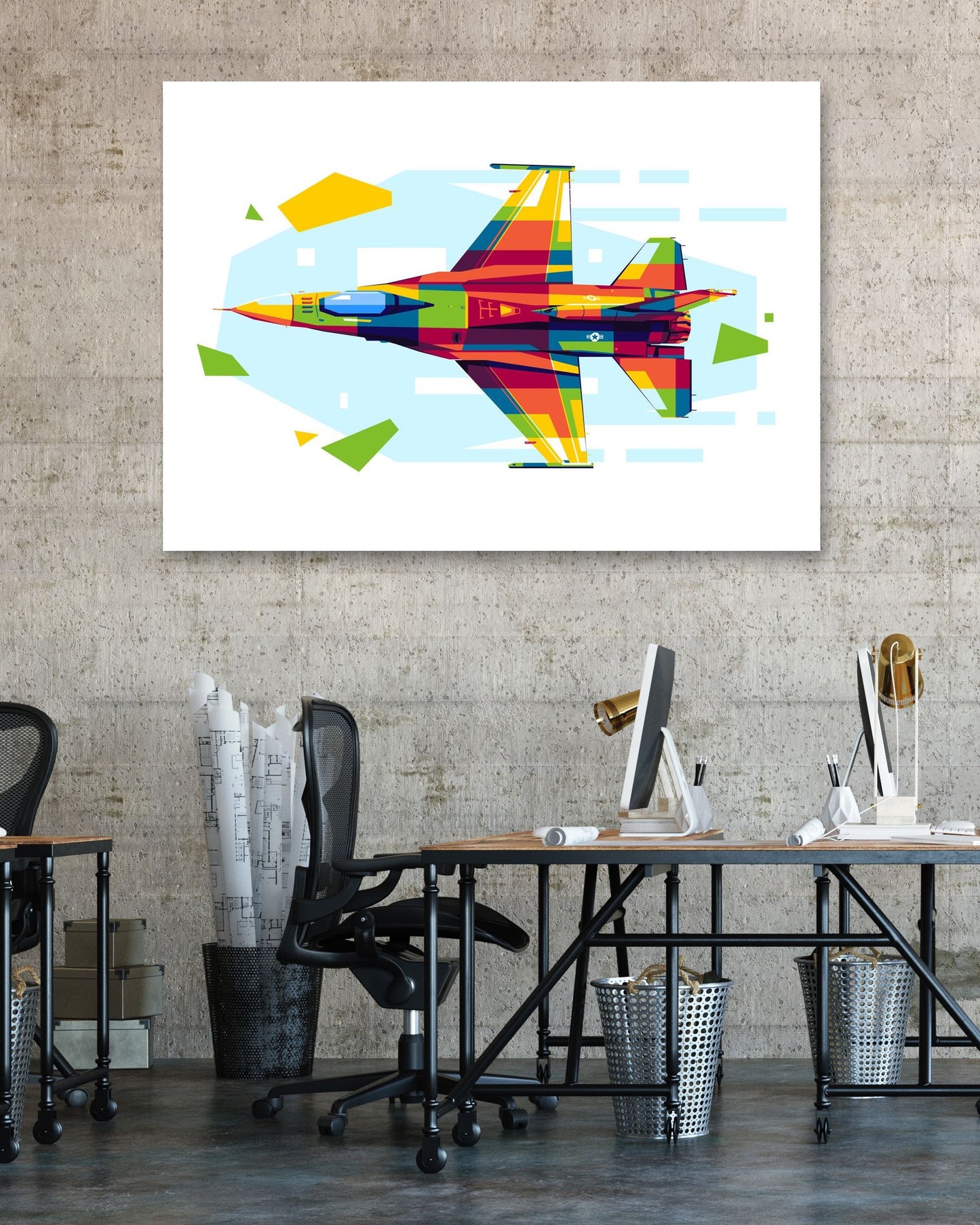 F-16 Atraction in WPAP Illustration - @lintank_popart