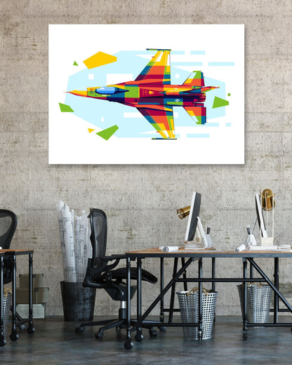 F-16 Atraction in WPAP Illustration - @lintank_popart