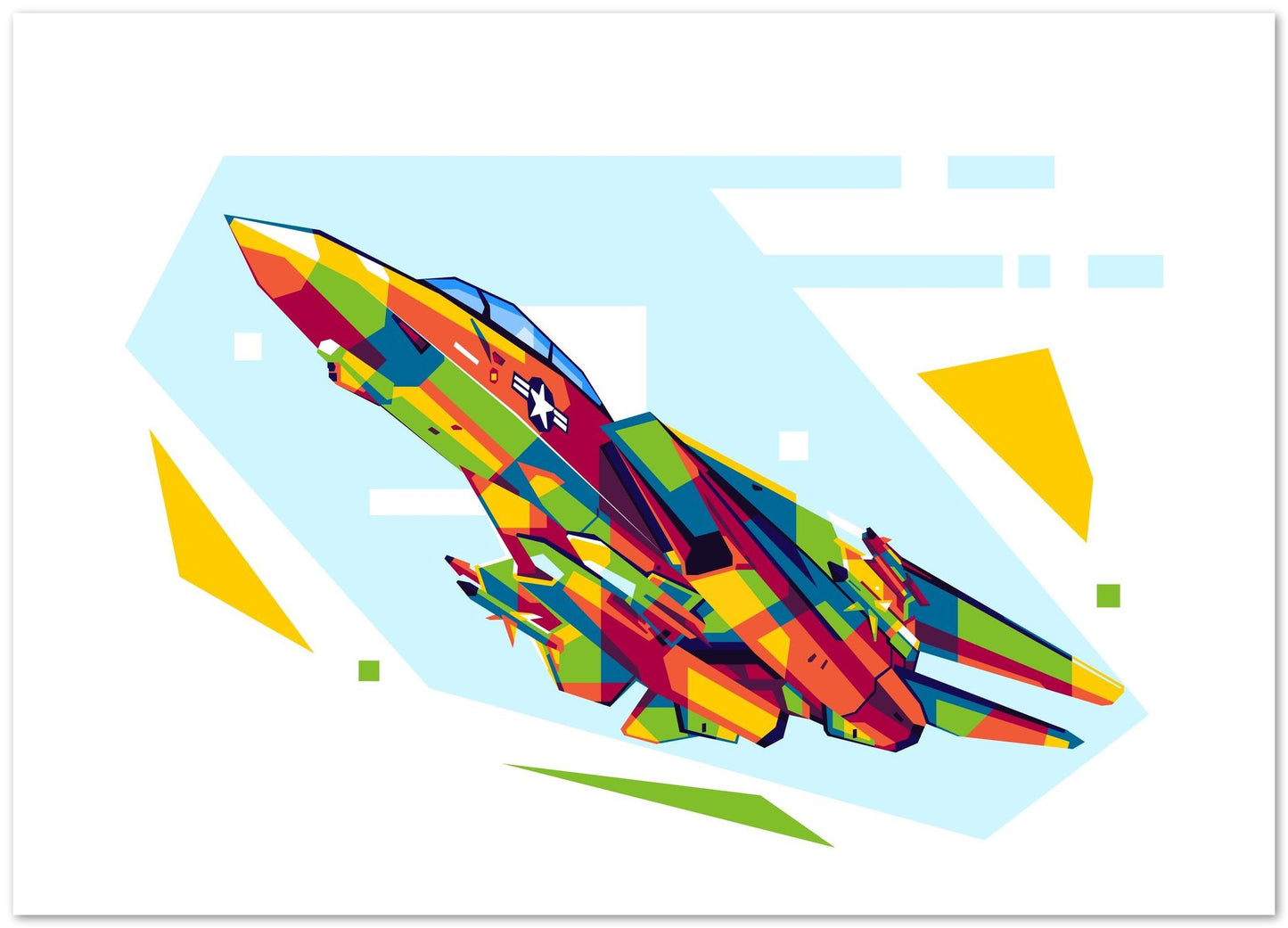 F-14 Tomcat in WPAP Illustration - @lintank_popart