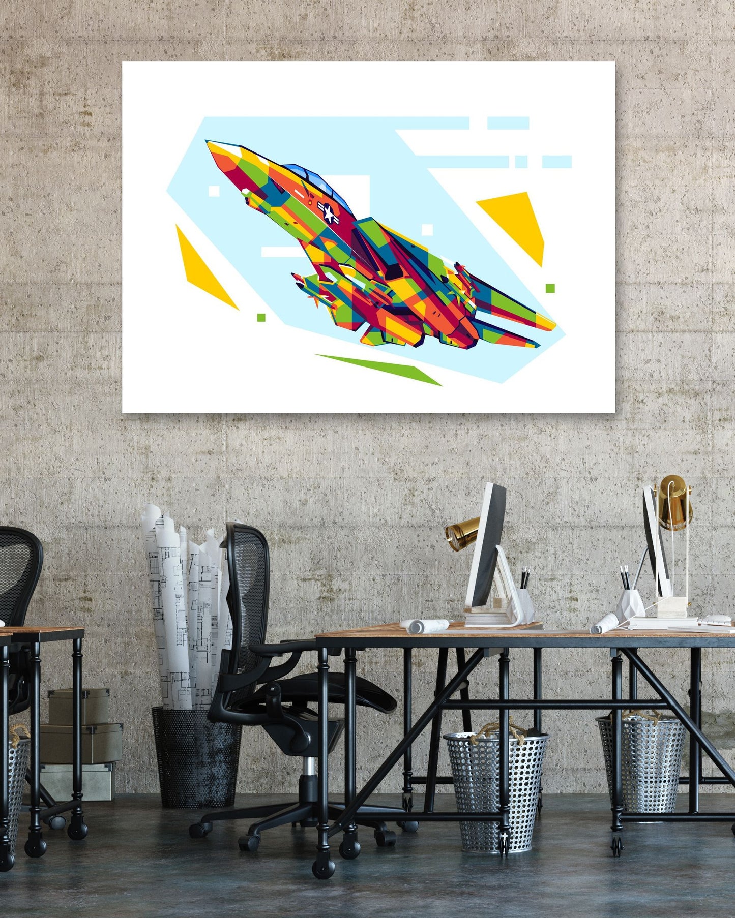 F-14 Tomcat in WPAP Illustration - @lintank_popart