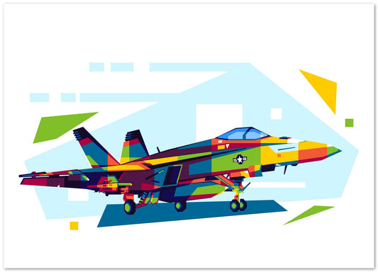 F-18E/F Super Hornet in WPAP Illustration - @lintank_popart