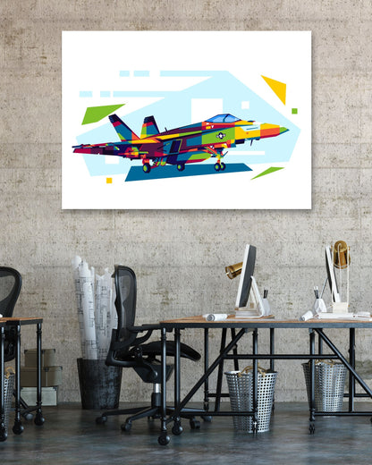 F-18E/F Super Hornet in WPAP Illustration - @lintank_popart