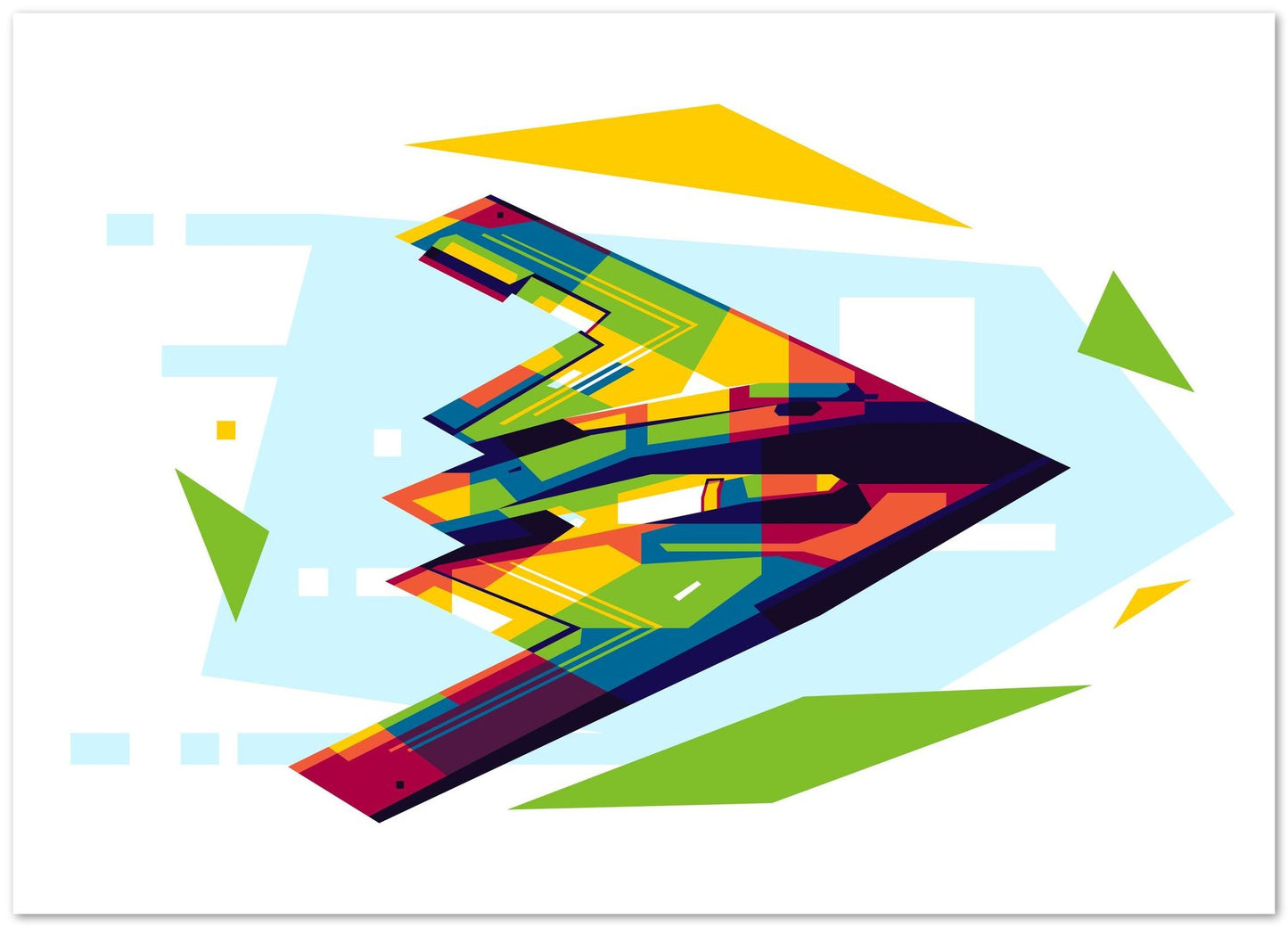 B-2 Spirit Stealth Bomber in WPAP Illustration - @lintank_popart