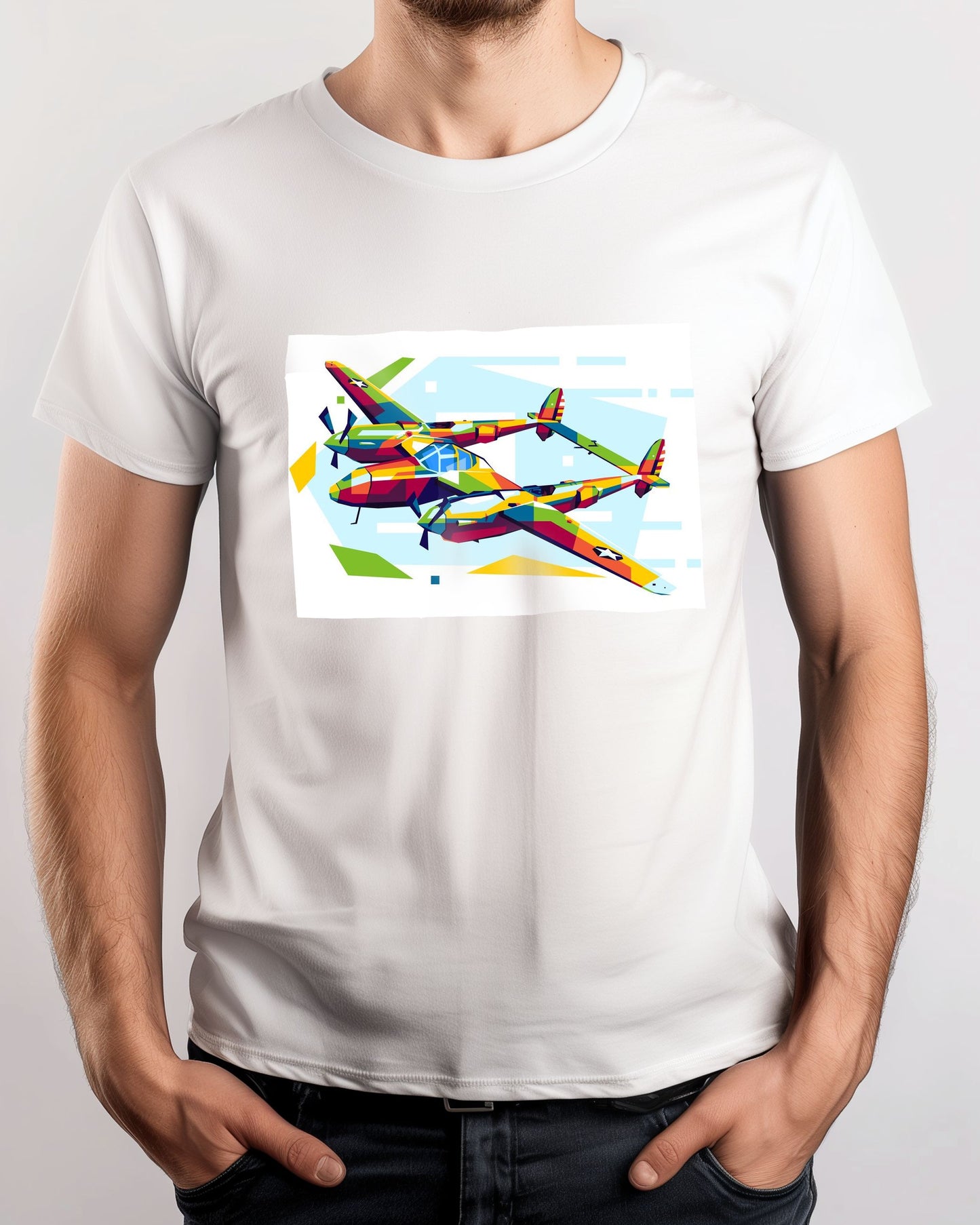 P-38 Lightning in WPAP Illustration - @lintank_popart