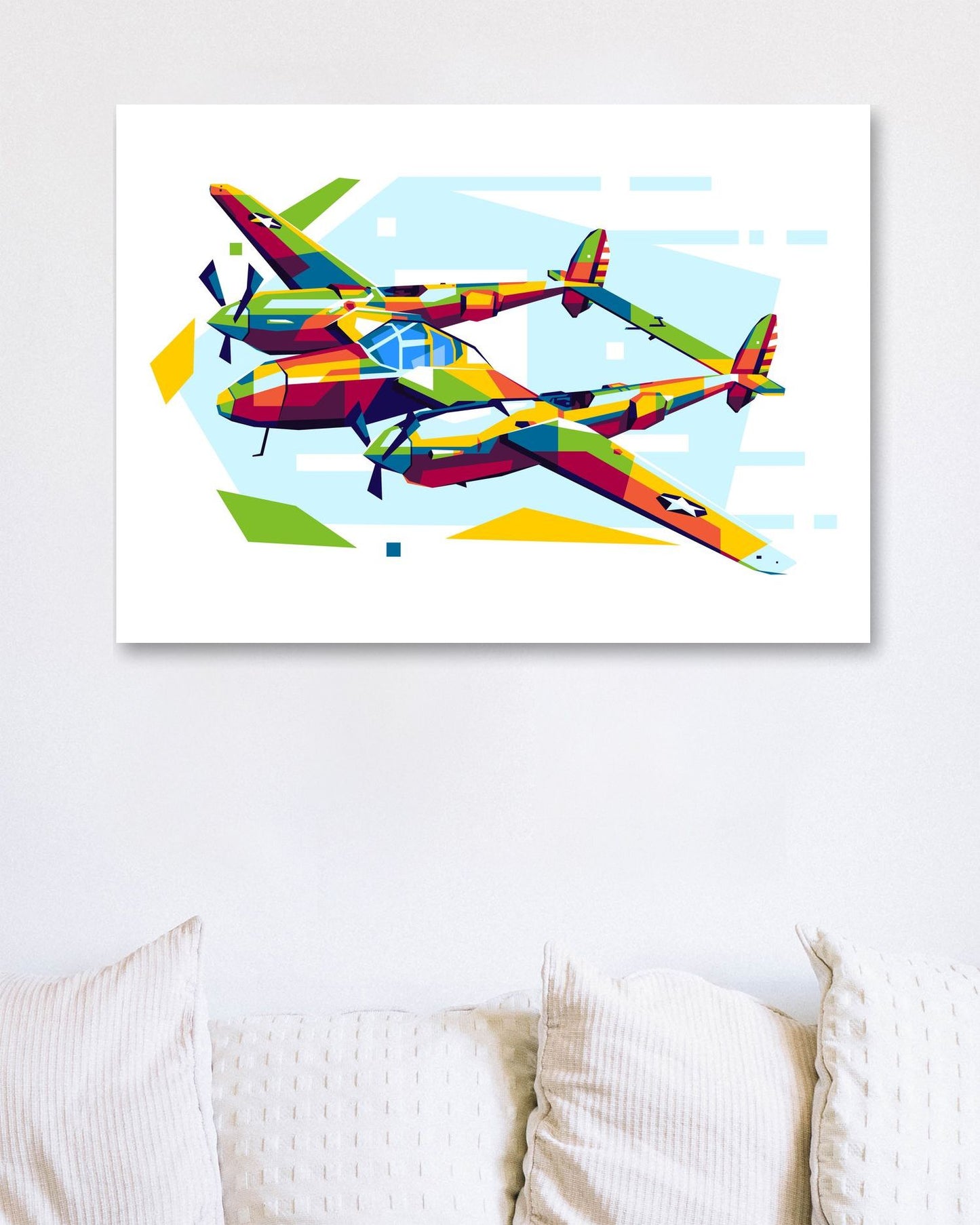 P-38 Lightning in WPAP Illustration - @lintank_popart