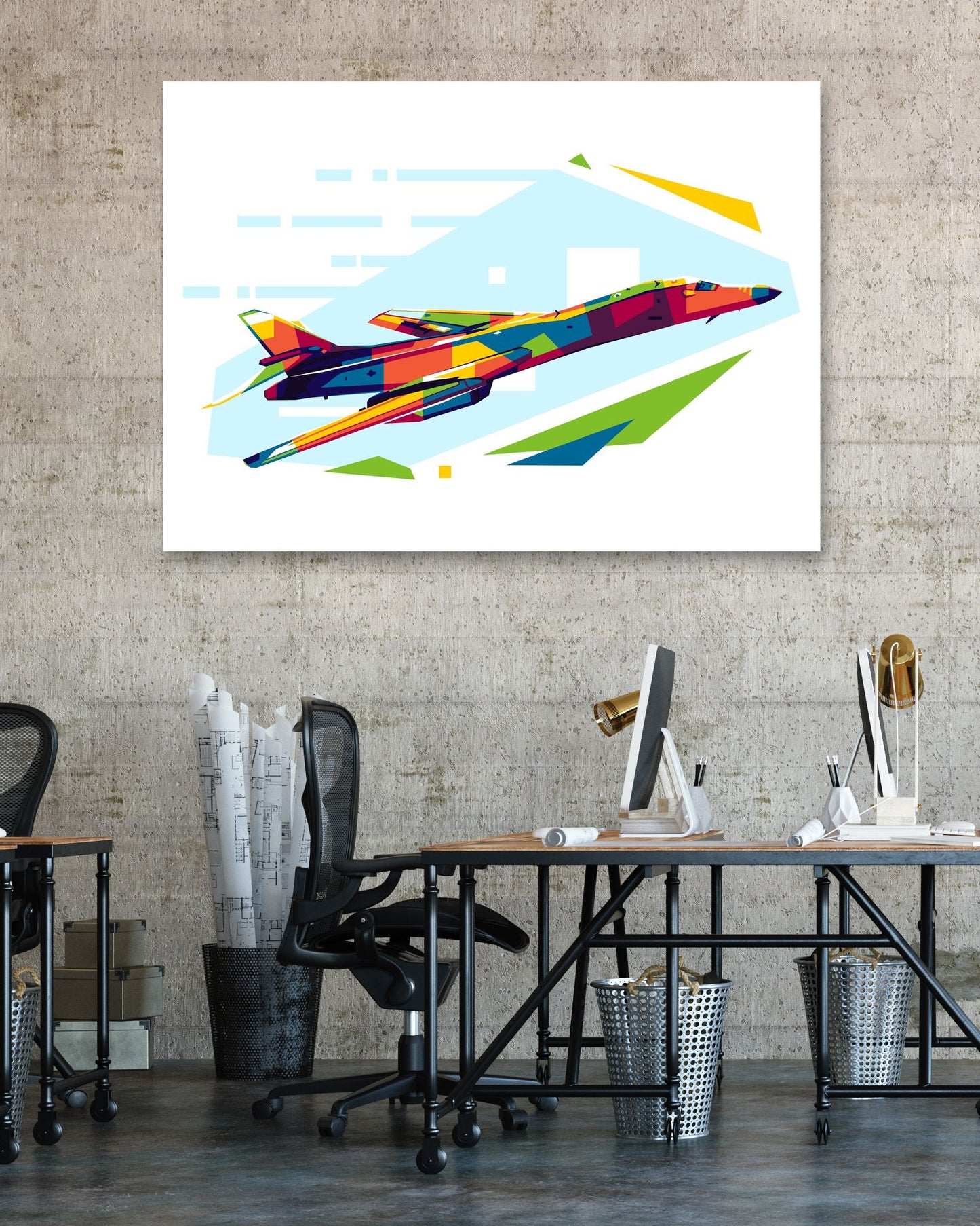 B-1B Lancer Flying in WPAP Illustration - @lintank_popart