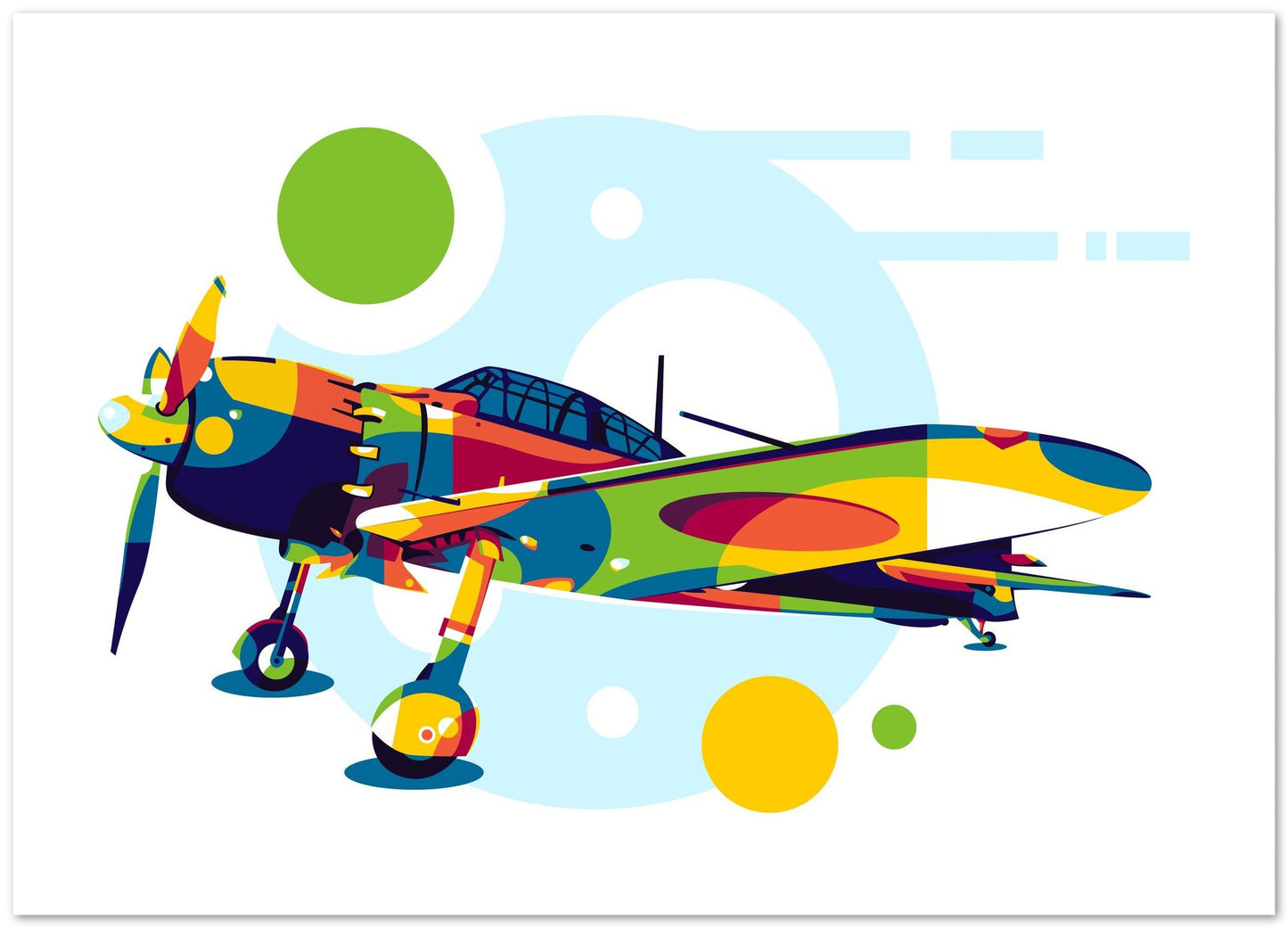 A6M5 Zero in Pop Art Illustration - @lintank_popart