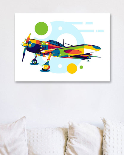 A6M5 Zero in Pop Art Illustration - @lintank_popart