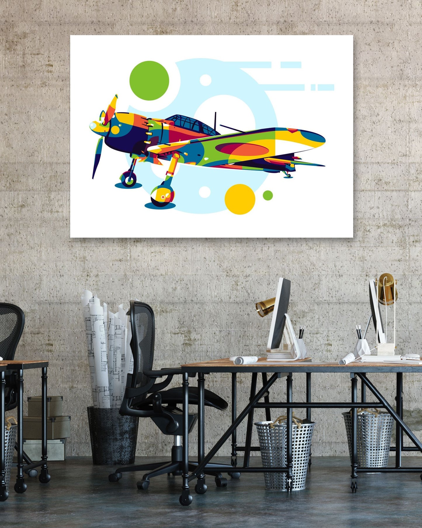 A6M5 Zero in Pop Art Illustration - @lintank_popart