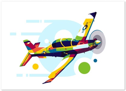 T-6 Texan in Pop Art Illustration - @lintank_popart