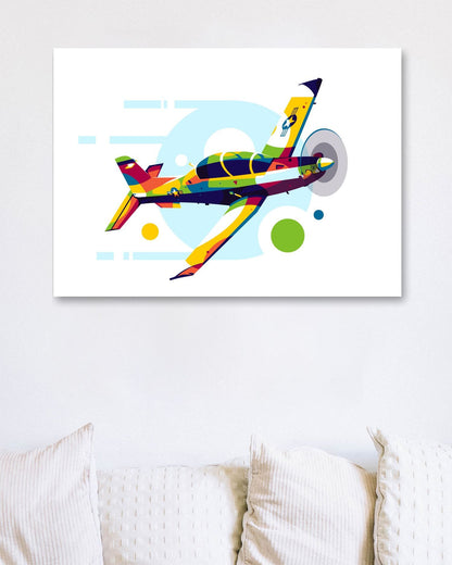 T-6 Texan in Pop Art Illustration - @lintank_popart