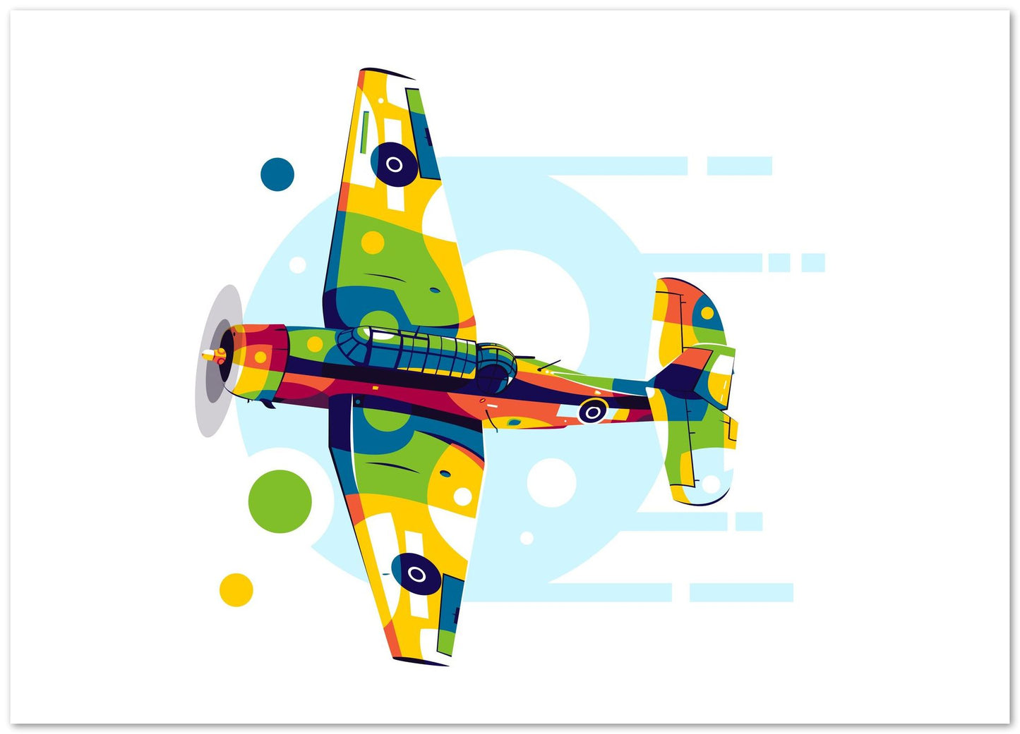 TBF-1C Avenger in Pop Art Illustration - @lintank_popart