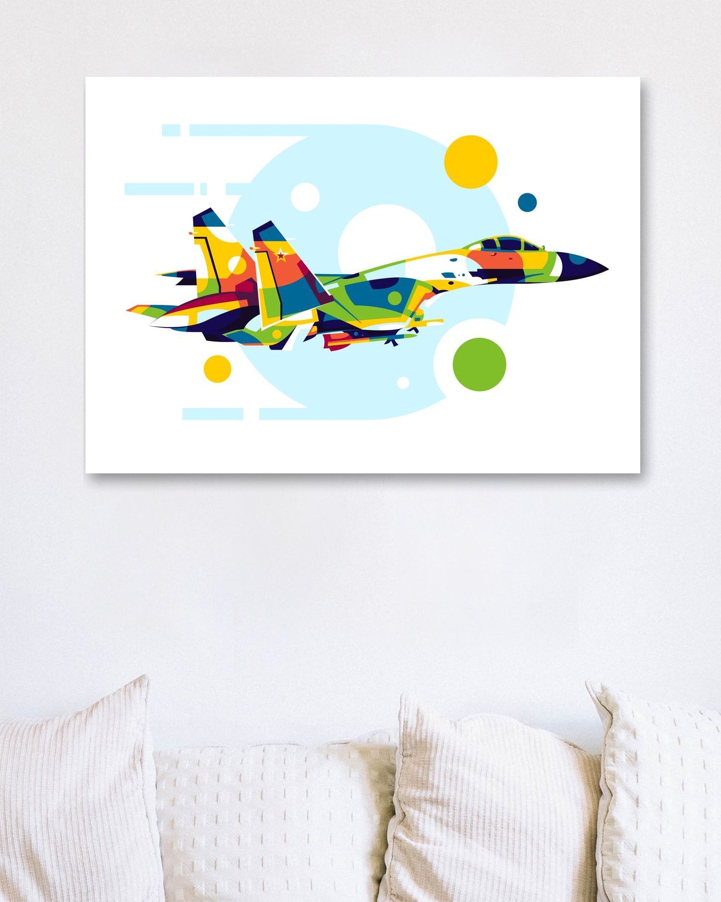 SU-27 Flanker in Pop Art Illustration - @lintank_popart