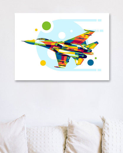 SU-27 in Pop Art Illustration - @lintank_popart