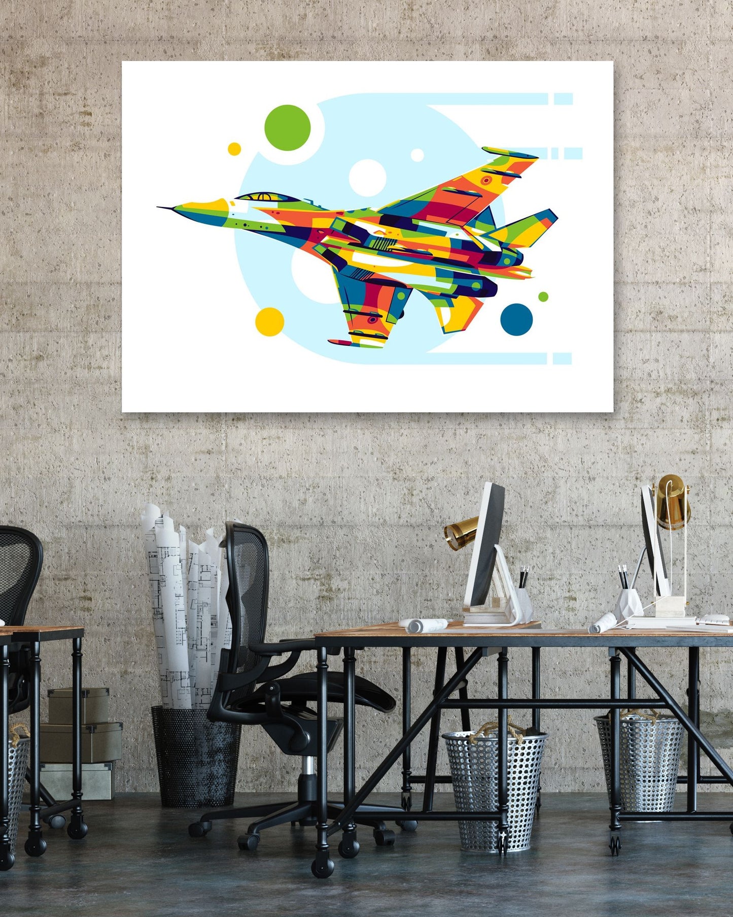 SU-27 in Pop Art Illustration - @lintank_popart