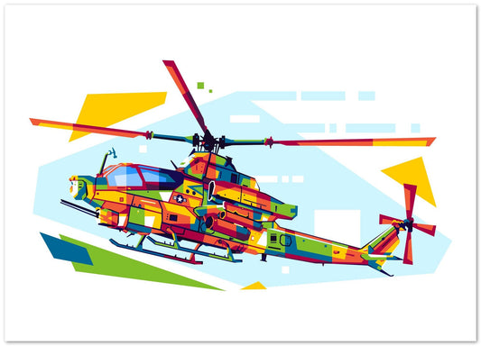 AH-1Z Viper in WPAP Illustration - @lintank_popart