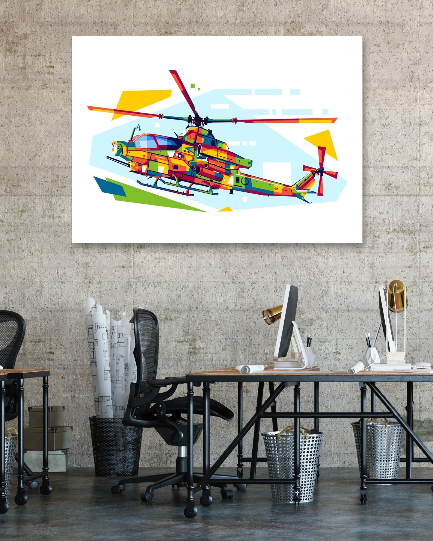 AH-1Z Viper in WPAP Illustration - @lintank_popart