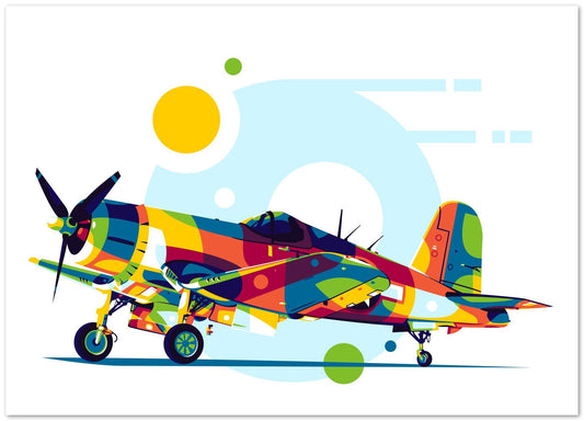 FG-1D Corsair in Pop Art Illustration - @lintank_popart