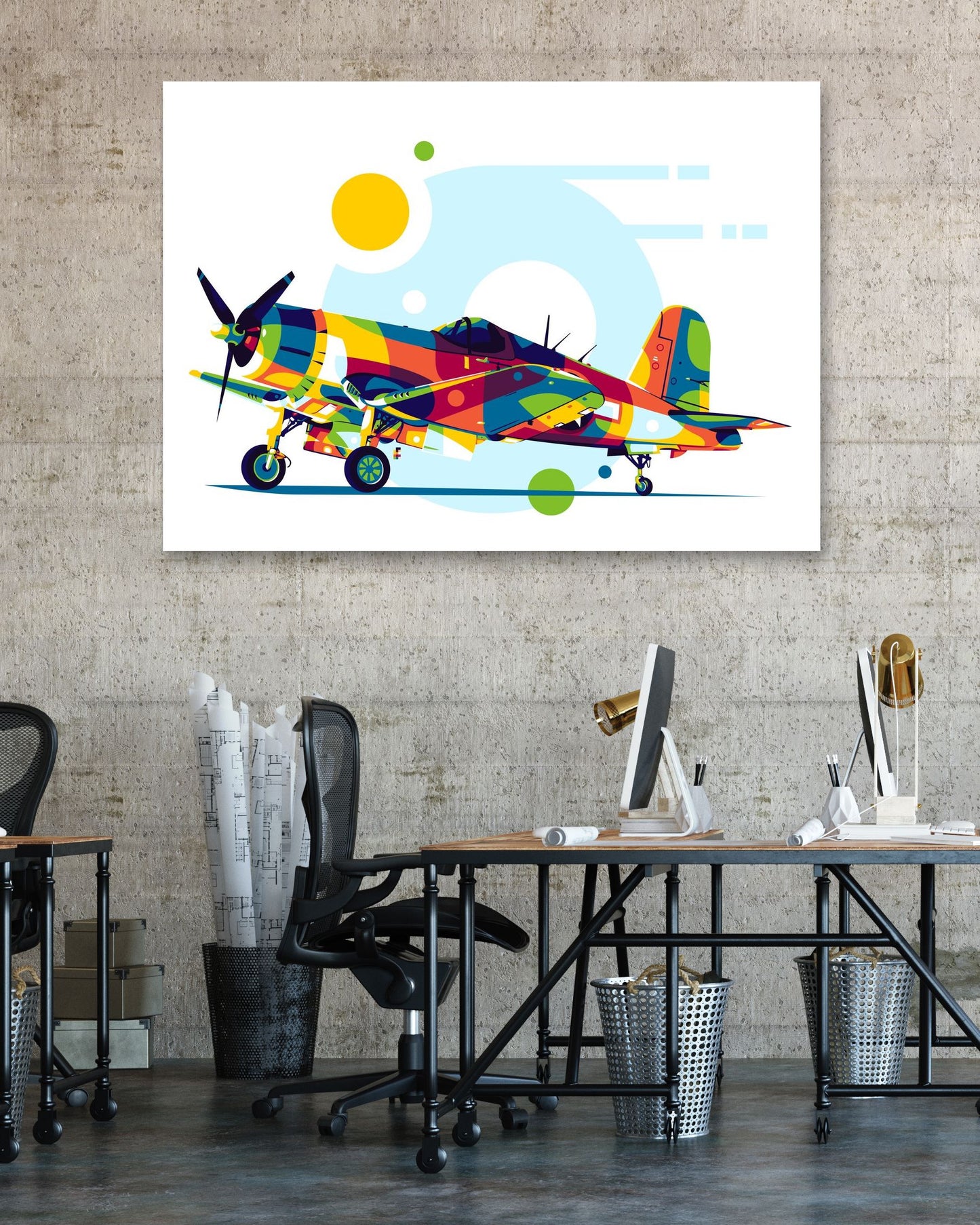 FG-1D Corsair in Pop Art Illustration - @lintank_popart