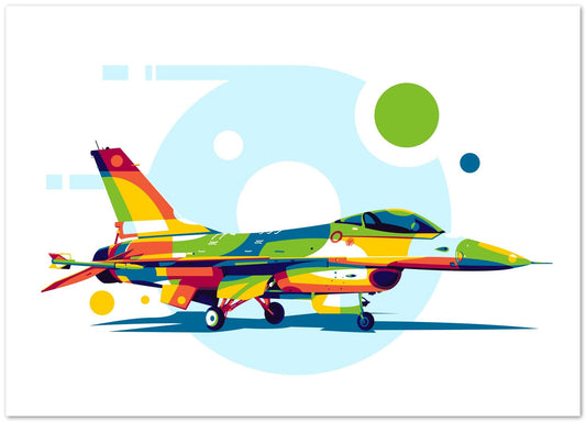 F-16 Fighting Falcon in Pop Art Illustration - @lintank_popart