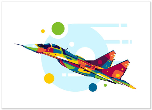 MiG-29 in Pop Art Illustration - @lintank_popart