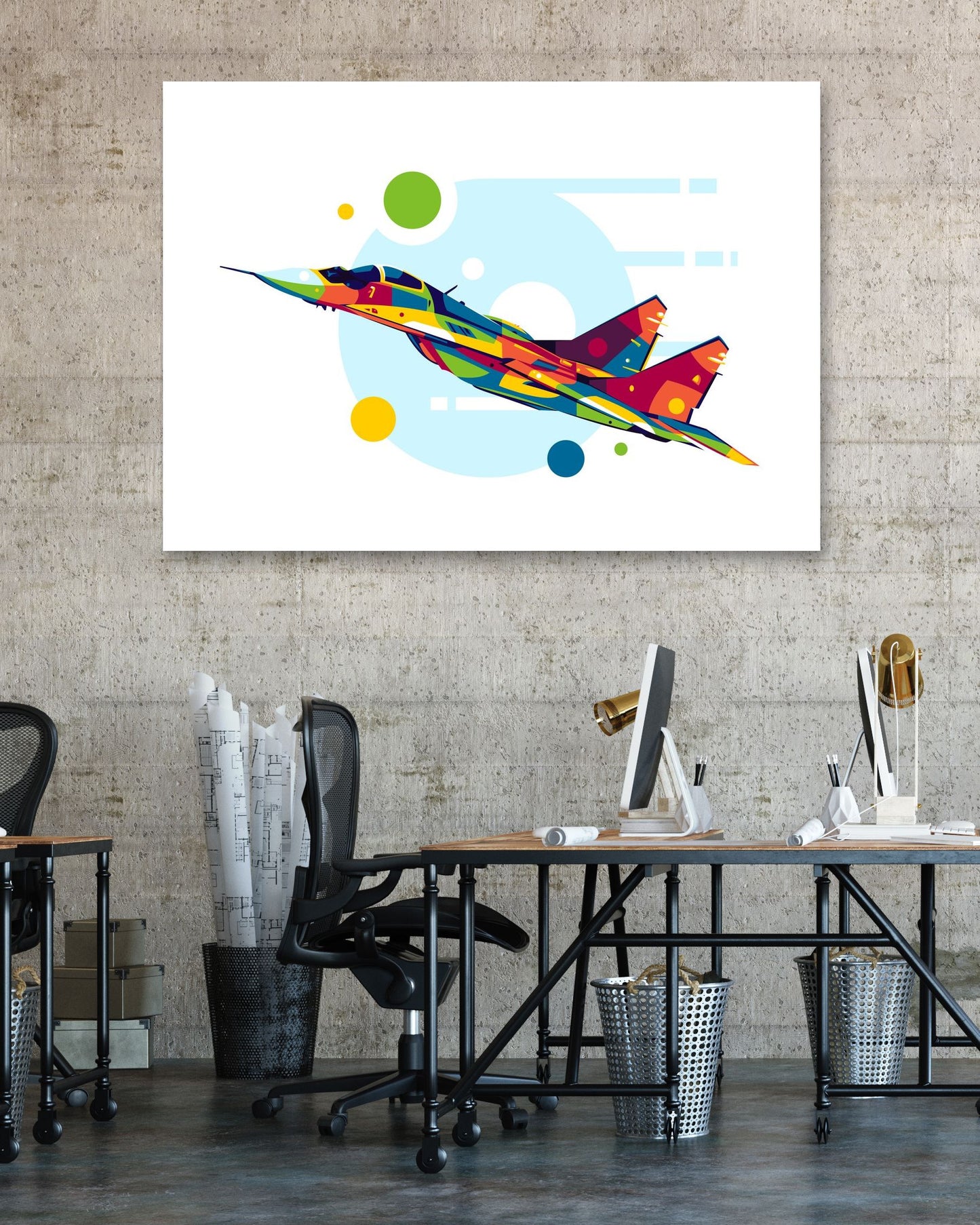 MiG-29 in Pop Art Illustration - @lintank_popart