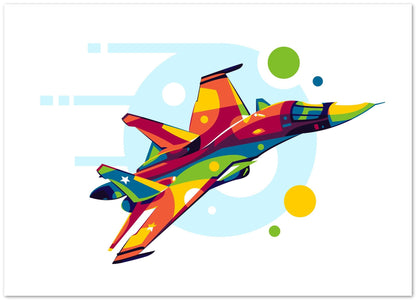 SU-34 in Pop Art Illustration - @lintank_popart