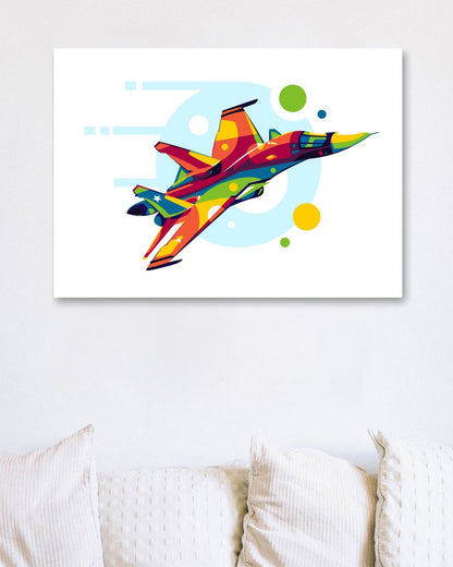 SU-34 in Pop Art Illustration - @lintank_popart