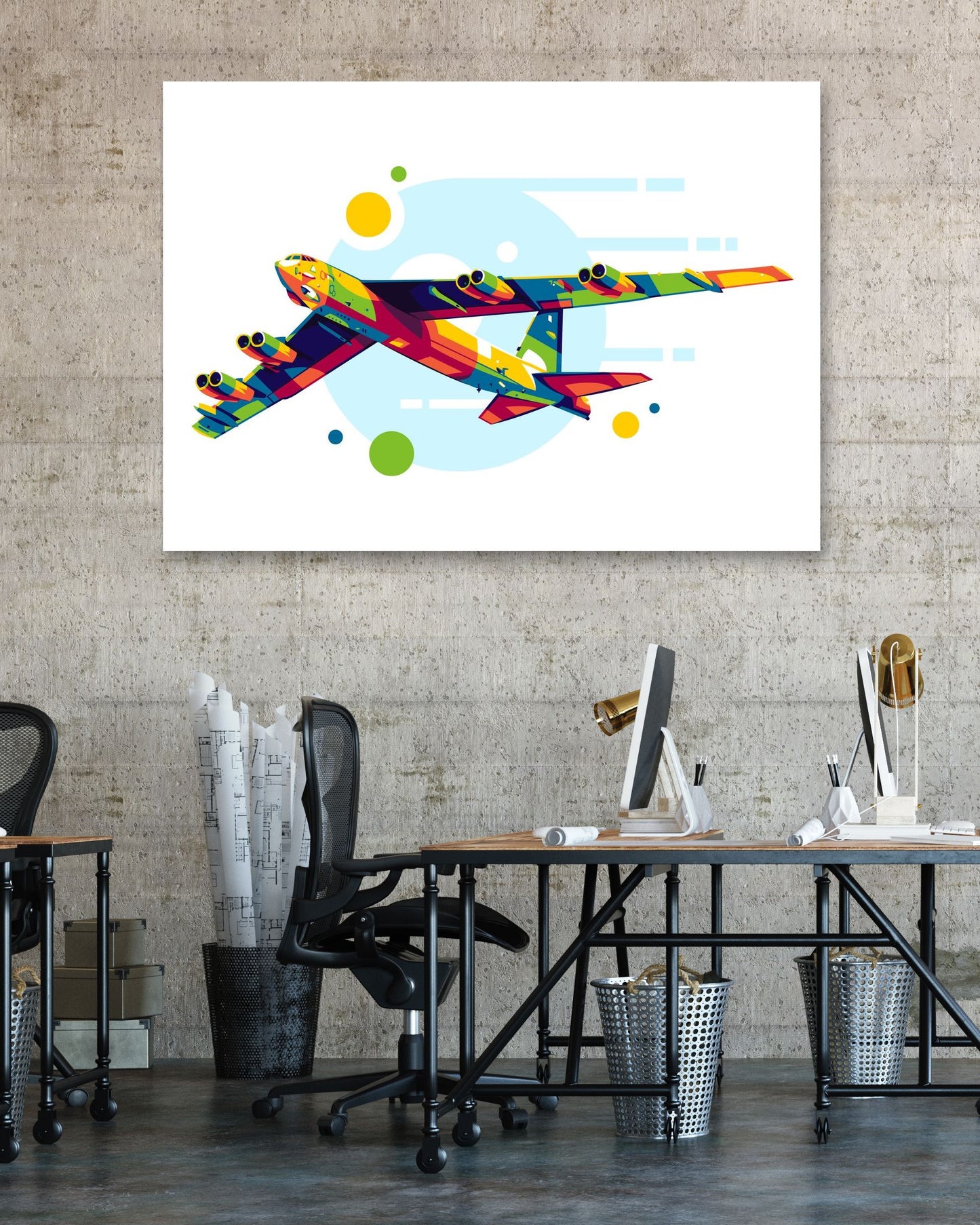 B-52 Stratofortress in Pop Art Illustration - @lintank_popart