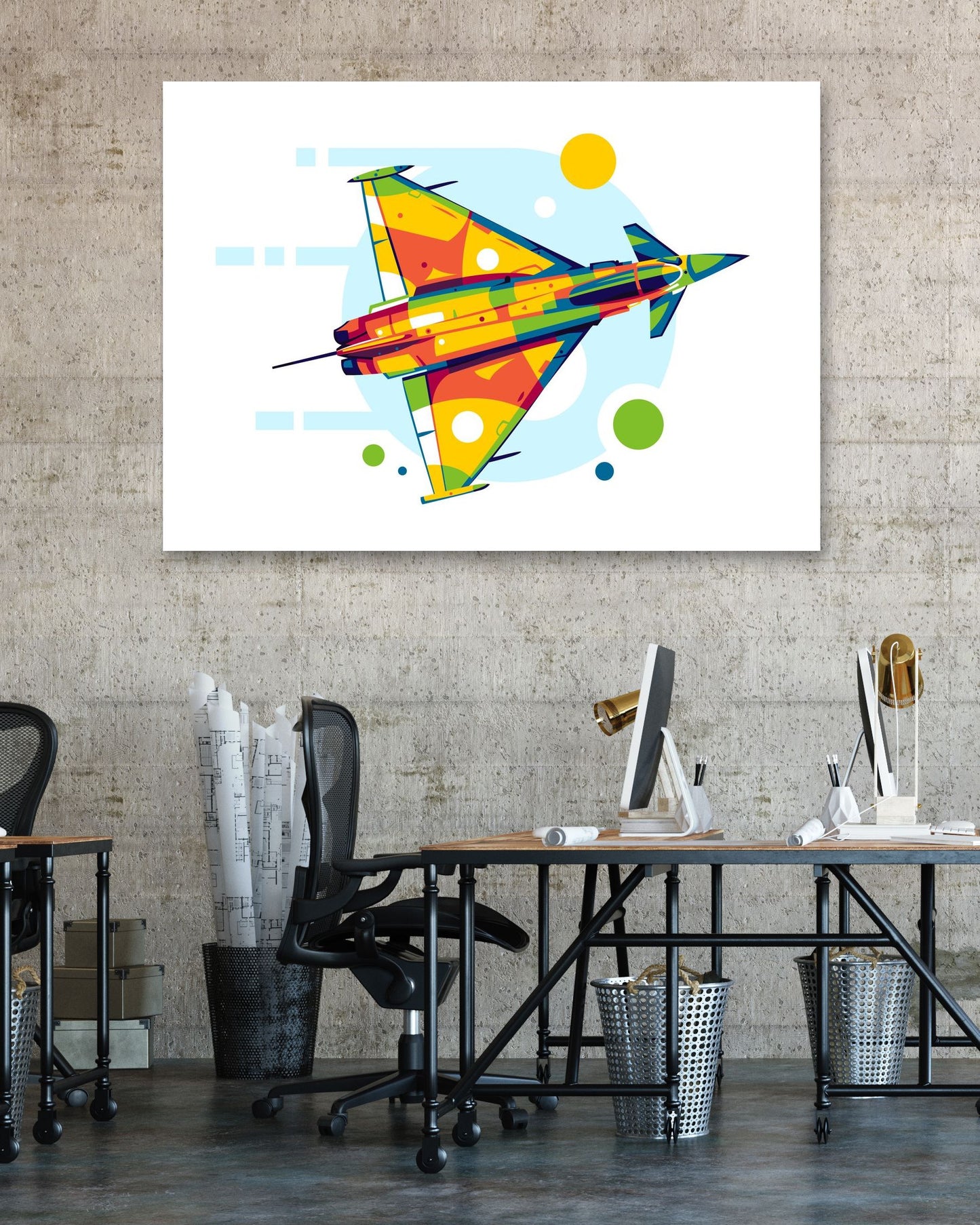 Eurofighter Typhoon Flying in Pop Art Illustration - @lintank_popart