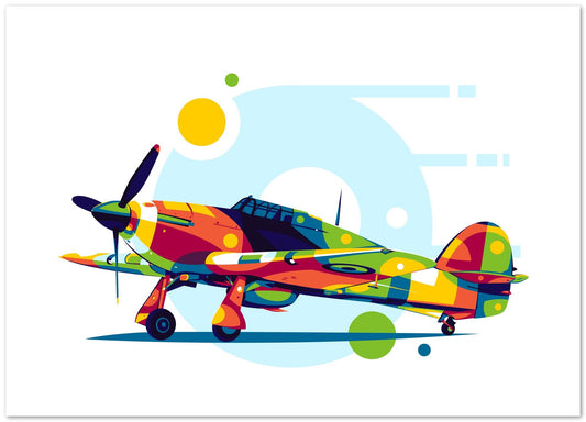 Hawker Hurricane in Pop Art Illustration - @lintank_popart