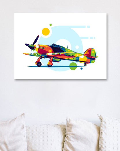 Hawker Hurricane in Pop Art Illustration - @lintank_popart