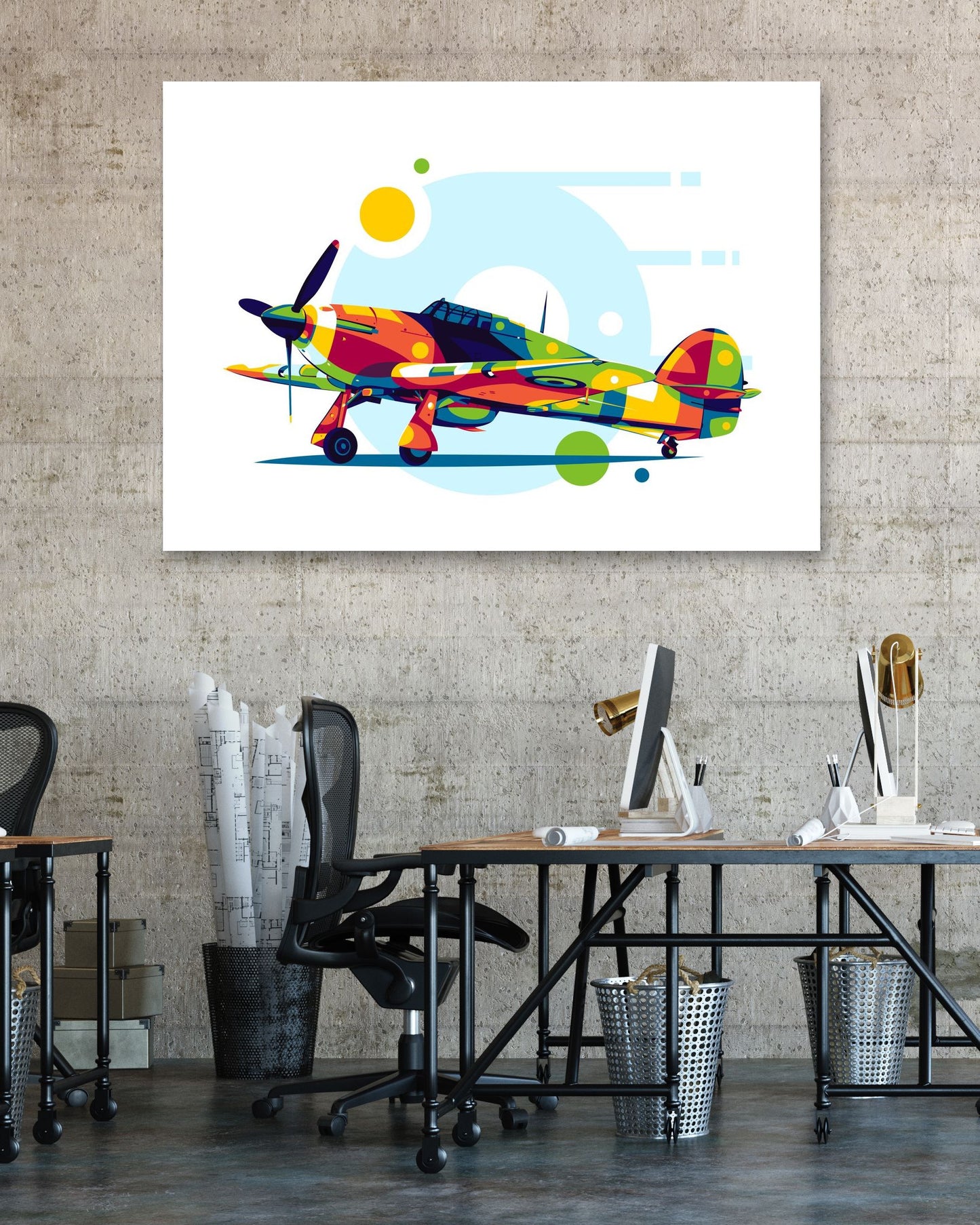 Hawker Hurricane in Pop Art Illustration - @lintank_popart