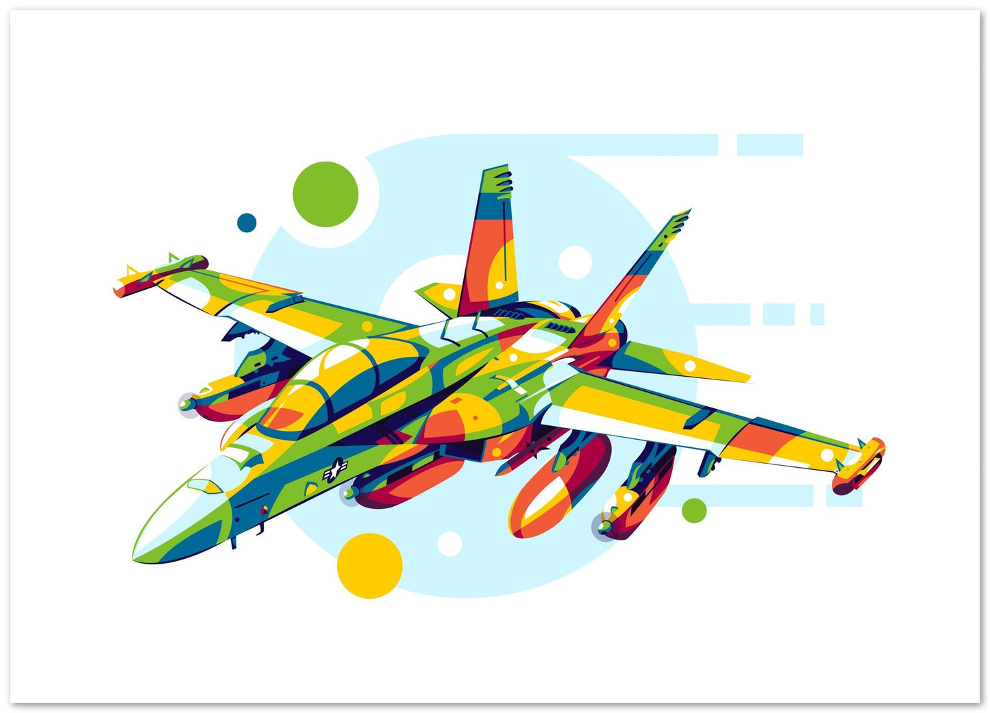 EA-18G Growler in Pop Art Illustration - @lintank_popart