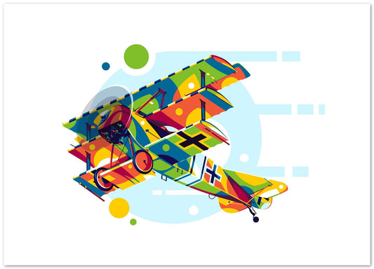 Fokker Dr.I in Pop Art Illustration - @lintank_popart